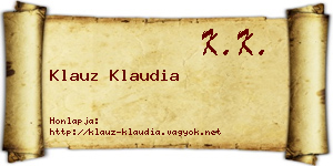 Klauz Klaudia névjegykártya