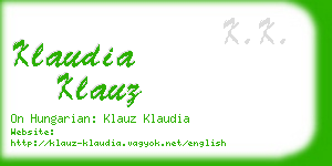 klaudia klauz business card